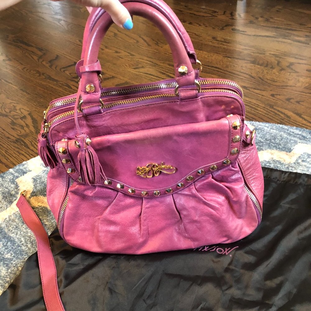 Betsey Johnson purple leather satchel